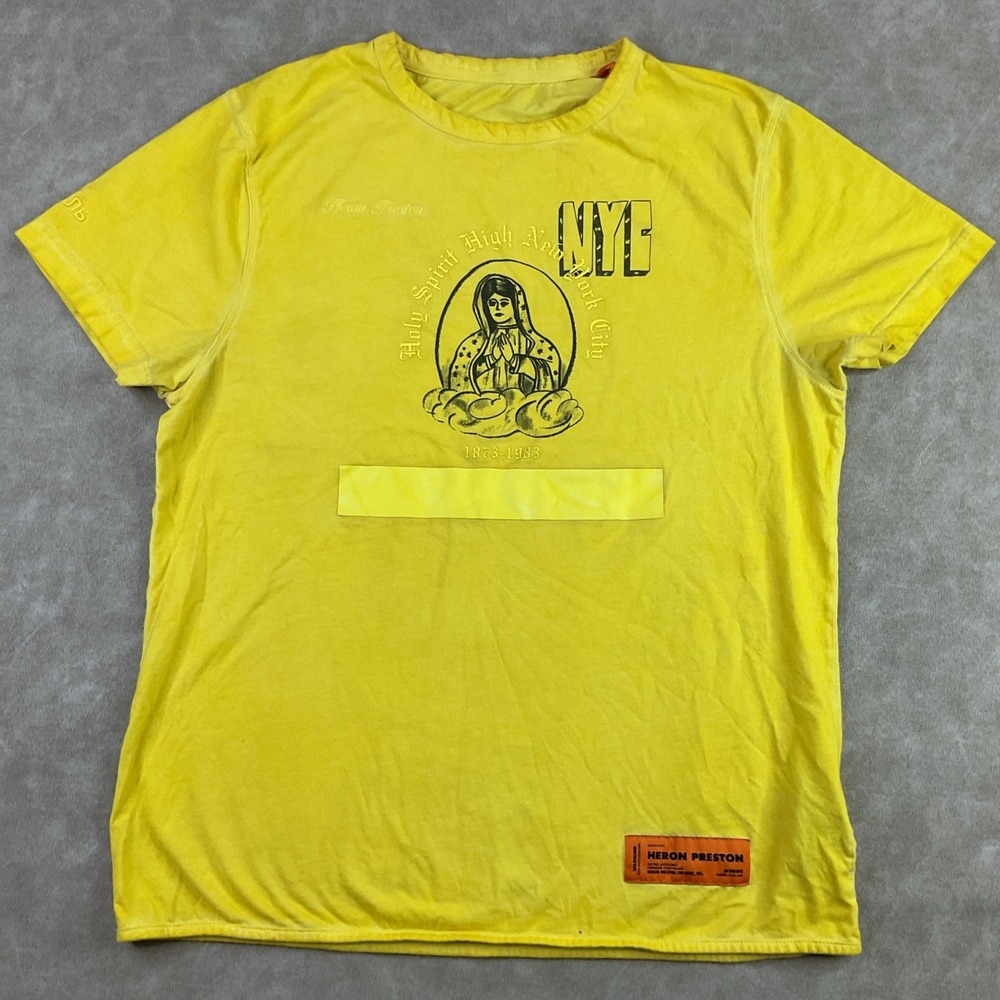 Heron Preston Holy Spirit NYC T-Shirt Men Sz M Short Sleeve Graphic Tee Black - Picture 13 of 15